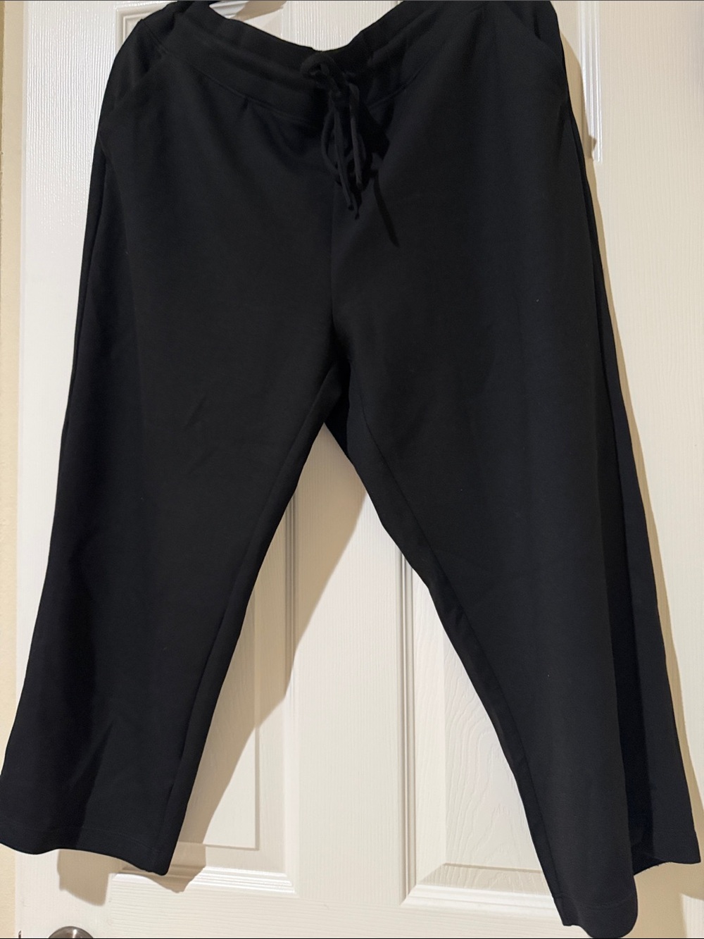 Women's Black Drawstring Wide-Leg Pants